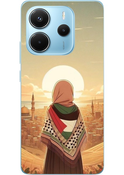 Redmi Note 14 4g Uyumlu Filistine Özgürlük Kız Baskılı Silikon Kılıf