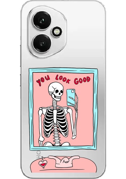 Honor 400 Uyumlu You Look Good Iskelet Tasarımlı Baskılı Silikon Kılıf
