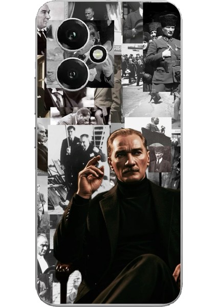 Honor 400 Uyumlu Mustafa Kemal Atatürk Kolaj Baskılı Silikon Kılıf