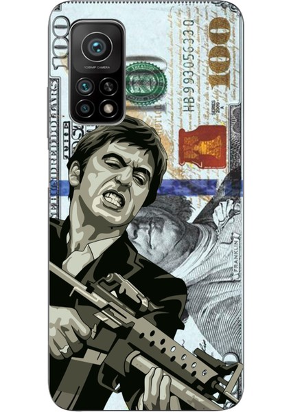 Xiaomi Mi 10T - 10T Pro Uyumlu Scarface Dolar Tasarımlı Baskılı Silikon Kılıf