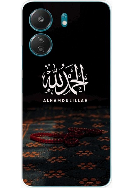 Redmi 13C - Poco C65 Uyumlu Elhamdülillah Tesbih Baskılı Silikon Kılıf