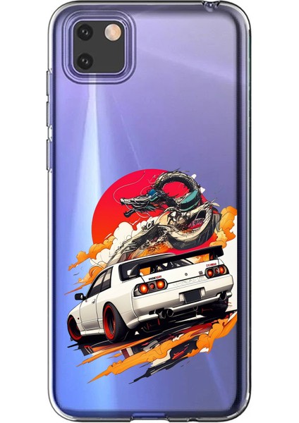 Huawei Y5P Uyumlu Gtr Güneş Ejderha Tasarımlı Baskılı Silikon Kılıf