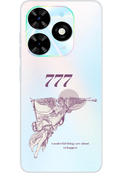 Tecno Spark Go 2024 Uyumlu 777 Melek Tasarımlı Baskılı Silikon Kılıf