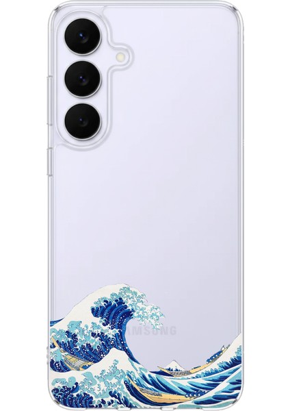 Samsung Galaxy S25 Fe Uyumlu Kanagawa Oki Nami Ura Dalgası Tasarımlı Baskılı Silikon Kılıf