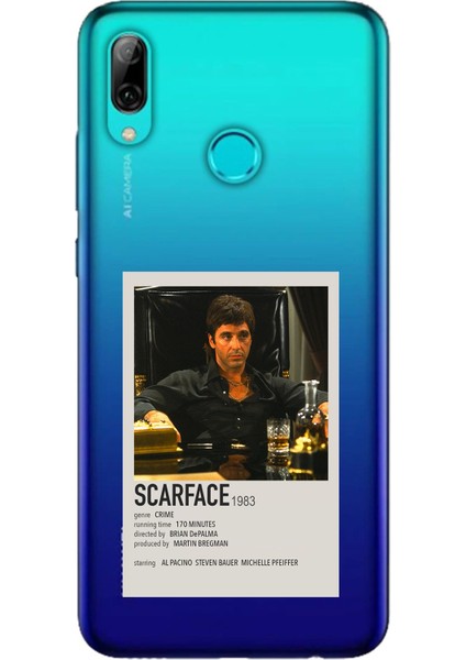 Huawei P Smart 2019 Uyumlu Scarface Mini Poster Tasarımlı Baskılı Silikon Kılıf