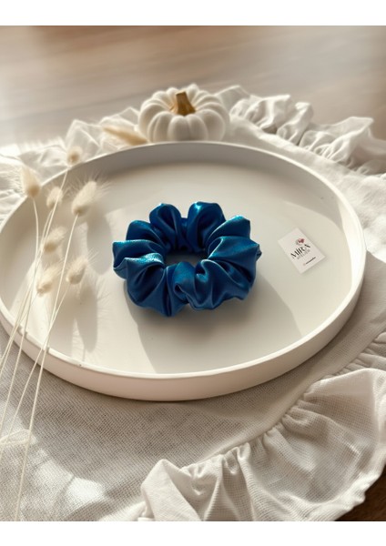 Çocuk Saten Toka - Derin Mavi – Tekli Lüks Lastik Model Scrunchie fiyatları