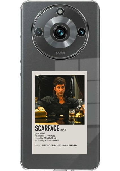 Realme 11 Pro-Pro Plus Uyumlu Scarface Mini Poster Tasarımlı Baskılı Silikon Kılıf