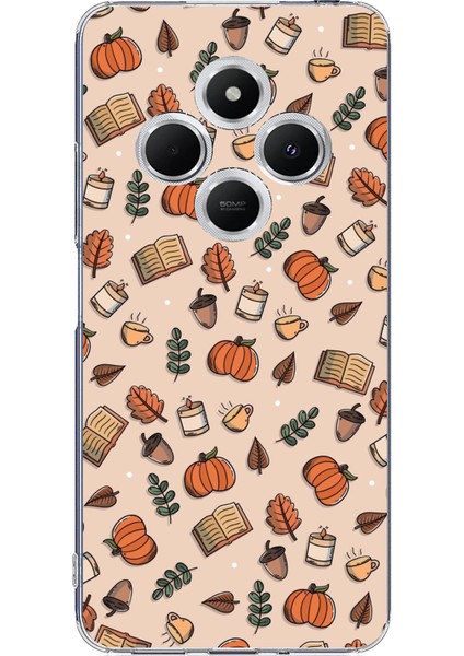 Redmi 14C Uyumlu Sonbahar Balkabağı Baskılı Silikon Kılıf
