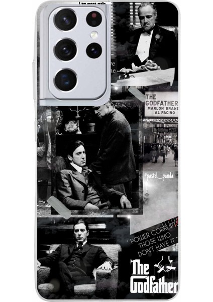 Samsung Galaxy S21 Ultra Uyumlu The Godfather Baba Film Tasarımlı Baskılı Silikon Kılıf