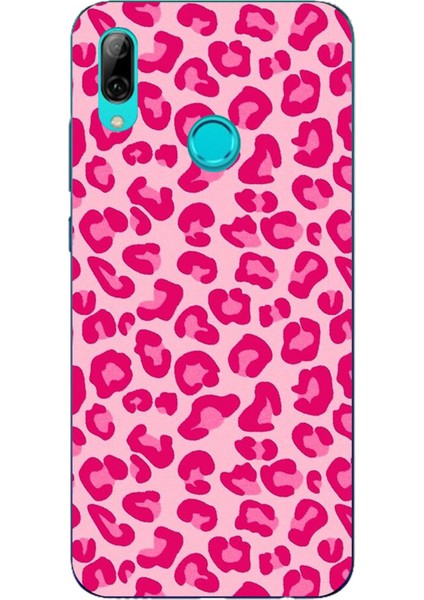 Huawei P Smart 2019 Uyumlu Pembe Leopar Tasarımlı Baskılı Silikon Kılıf