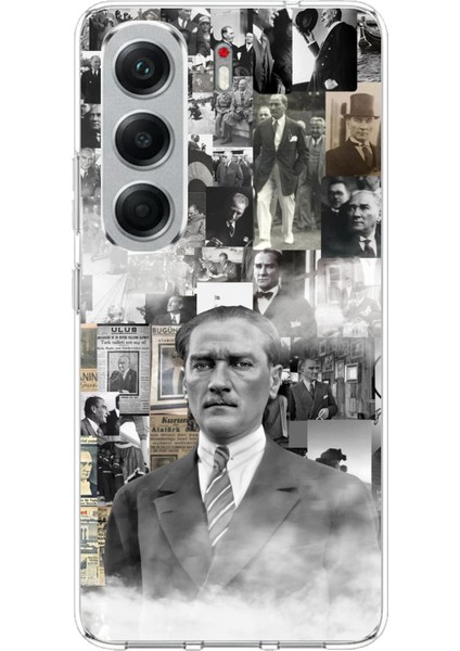 Tecno Camon 40 Pro Uyumlu Mustafa Kemal Atatürk Kolaj Baskılı Silikon Kılıf