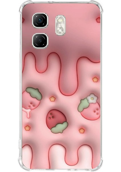 Infinix Hot 50I - Smart 9 Uyumlu Çilekli Pasta Baskılı Silikon Kılıf