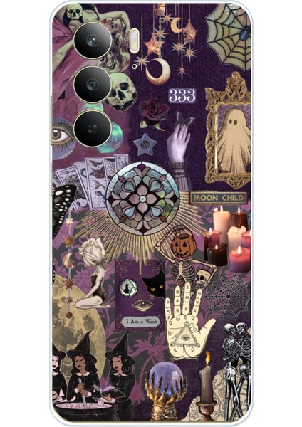 Realme C75 Uyumlu Hallowen Cadılar Astroloji Baskılı Silikon Kılıf