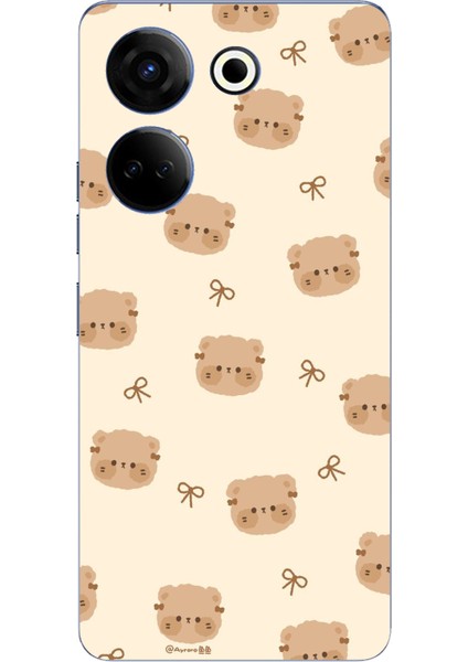 Tecno Camon 20 - 20 Pro 4g Uyumlu Sevimli Ayıcıklar Baskılı Silikon Kılıf