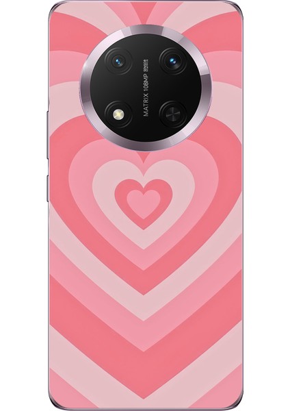 Honor Magic 7 Lite Uyumlu Pembe Kalpler Baskılı Silikon Kılıf