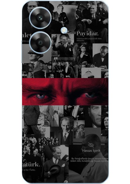 Realme Note 60 Uyumlu Atatürk Gözler Tasarım Baskılı Silikon Kılıf