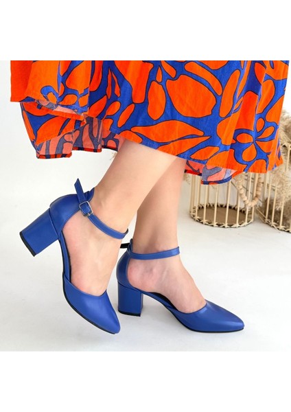 Mulen Mavi Cilt Topuklu Ayakkabı fırsatları