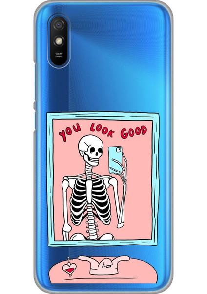 Redmi 9A Uyumlu You Look Good Iskelet Tasarımlı Baskılı Silikon Kılıf