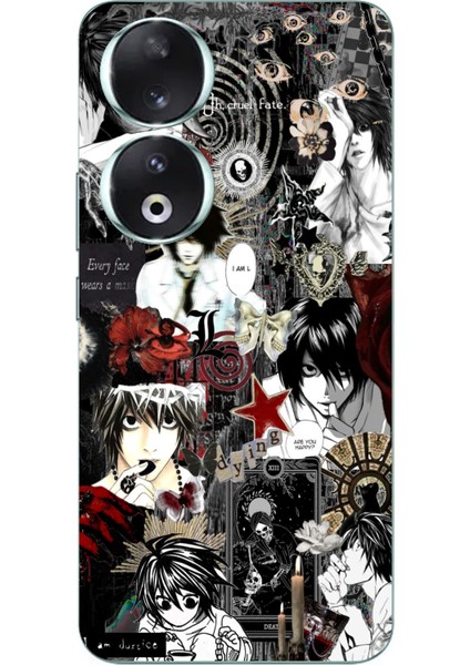 Honor 90 Uyumlu Death Note Kolaj Tasarımlı Baskılı Silikon Kılıf