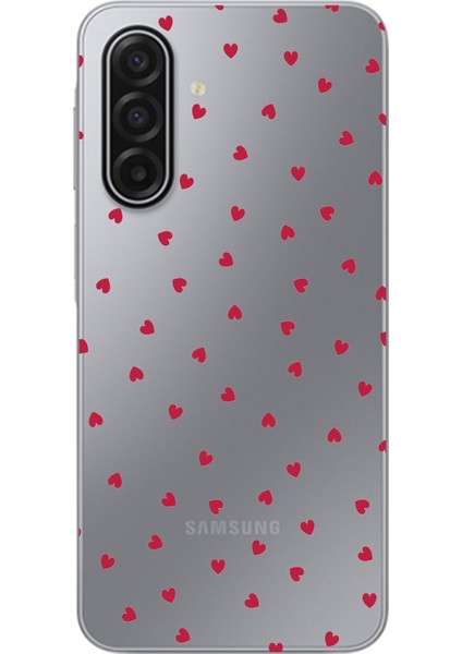 Samsung Galaxy A17 Uyumlu Kırmızı Kalpler Tasarımlı Baskılı Silikon Kılıf
