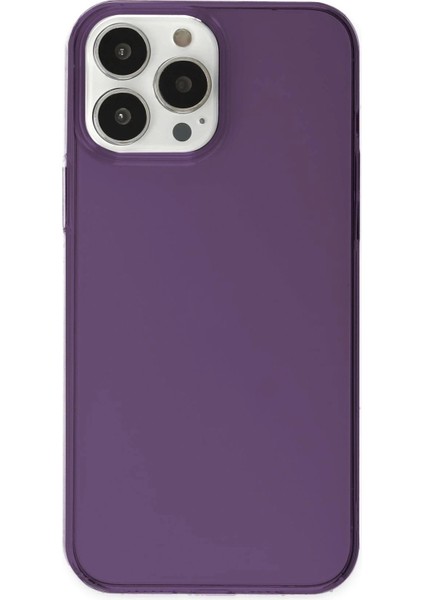 iPhone 14 Pro Max Kılıf Pc Sert Şeffaf Kapak - Mor