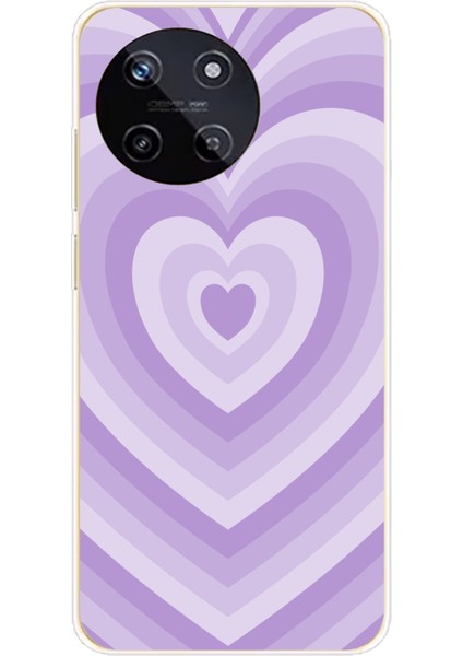 Realme 11 4g Uyumlu Mor Kalp Dalgalar Tasarımlı Baskılı Silikon Kılıf