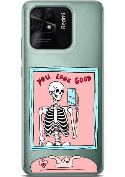 Redmi 10C - Poco C40 Uyumlu You Look Good Iskelet Tasarımlı Baskılı Silikon Kılıf