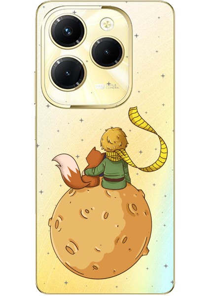 Tecno Spark 20 Pro Uyumlu Küçük Prens Gezegen Boa Tasarımlı Baskılı Silikon Kılıf