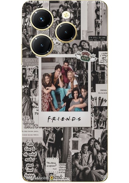 Tecno Spark 20 Pro Uyumlu Friends Nostalji Tasarımlı Tasarımlı Baskılı Silikon Kılıf