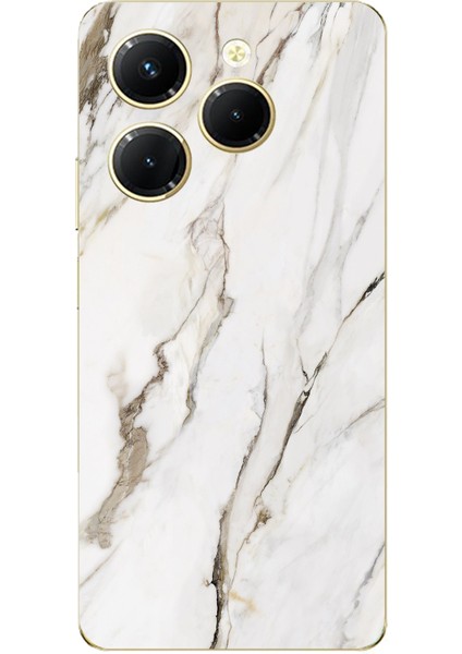 Tecno Spark 20 Pro Uyumlu Beyaz Mermer Baskılı Silikon Kılıf