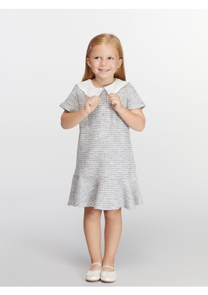 Yeni Sezon Bebe Yaka Kız Çocuk Elbise