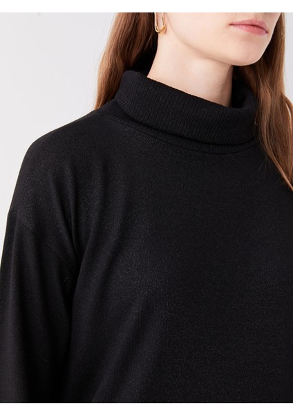 Yeni Sezon Balıkçı Yaka Düz Uzun Kollu Oversize Kadın Tunik fırsatları