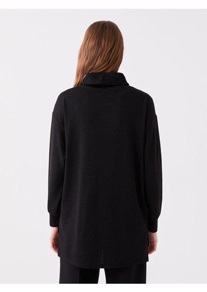 Yeni Sezon Balıkçı Yaka Düz Uzun Kollu Oversize Kadın Tunik indirimleri