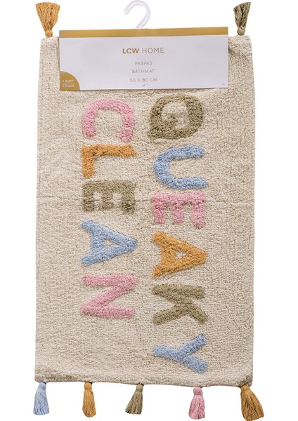 Yeni Sezon Yazı Nakışlı Banyo Paspası 50X80 cm indirimleri