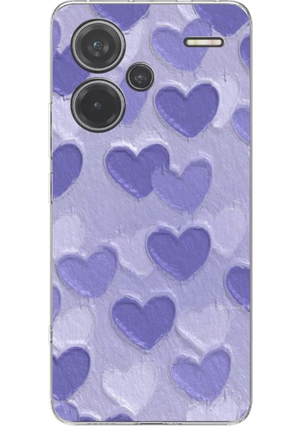 Redmi Note 13 Pro Plus 5g Uyumlu Mor Kalpler Tasarımlı Baskılı Silikon Kılıf