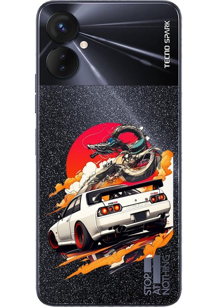 Tecno Spark 9 Pro Uyumlu Gtr Güneş Ejderha Tasarımlı Baskılı Silikon Kılıf