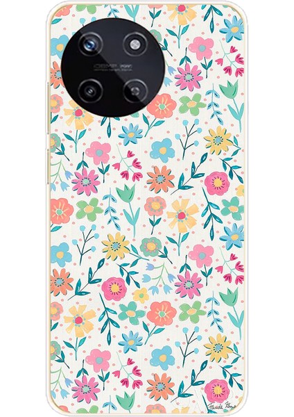 Realme 11 4g Uyumlu Dekoratif Çiçekler Baskılı Silikon Kılıf