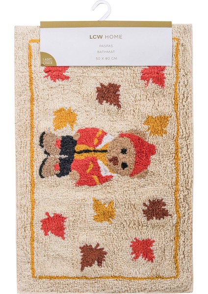 Yeni Sezon Ayı Nakışlı Pelüş Banyo Paspası 50X80 cm fırsatları