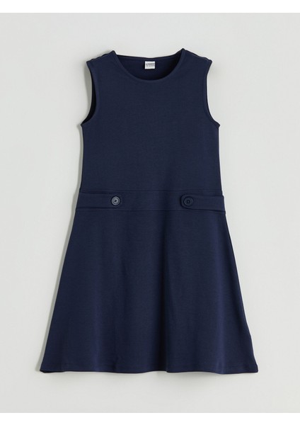 Yeni Sezon Bisiklet Yaka Kız Çocuk Elbise