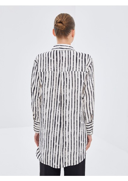 Yeni Sezon Çizgili Uzun Kollu Kadın Gömlek Tunik fırsatları