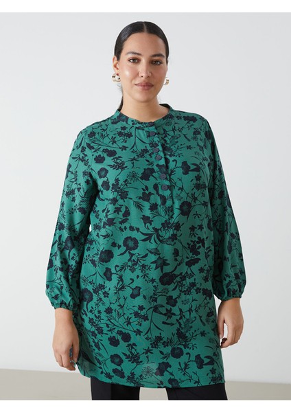 Yeni Sezon Bisiklet Yaka Çiçekli Kadın Tunik fiyatları