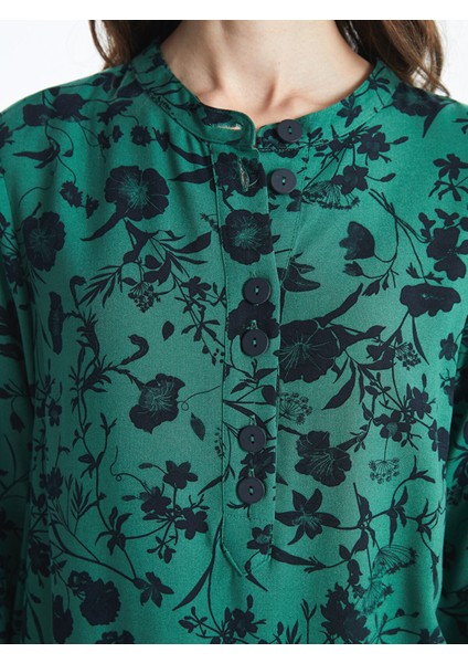 Yeni Sezon Bisiklet Yaka Çiçekli Kadın Tunik fırsatları