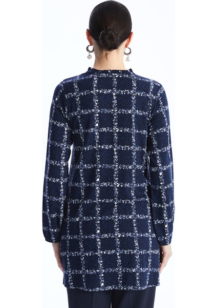 Yeni Sezon Bağlamalı Yaka Desenli Kadın Tunik indirimleri