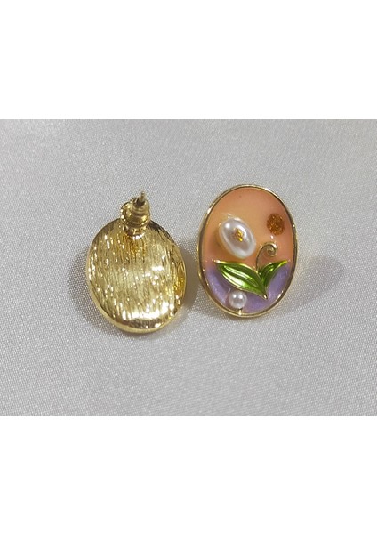 Inci ve Yaprak Detaylı Vintage Oval Bijuteri Küpe fiyatları