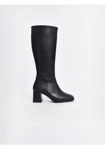 Yeni Sezon Deri Görünümlü Kadın Diz Altı Çizme fiyatları