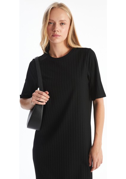 Yeni Sezon Bisiklet Yaka Dokulu Elbise fiyatları