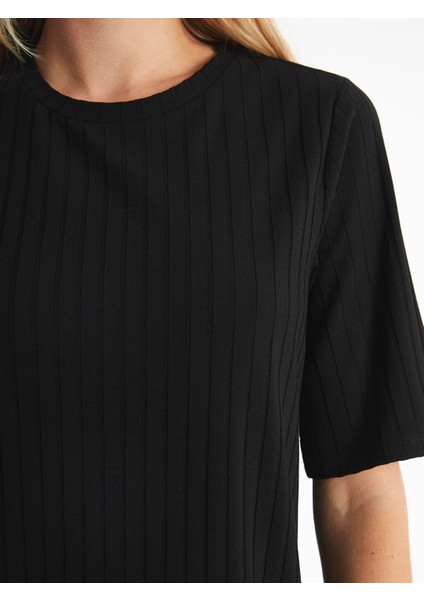 Yeni Sezon Bisiklet Yaka Dokulu Elbise modelleri