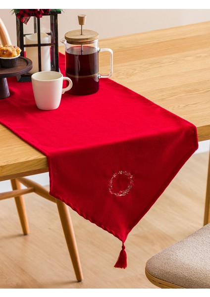 Yeni Sezon Yılbaşı Temalı Püsküllü Runner 45X150 cm