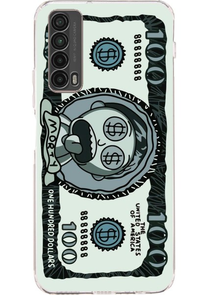 Huawei P Smart 2021 Uyumlu Morty Dolar Baskılı Silikon Kılıf