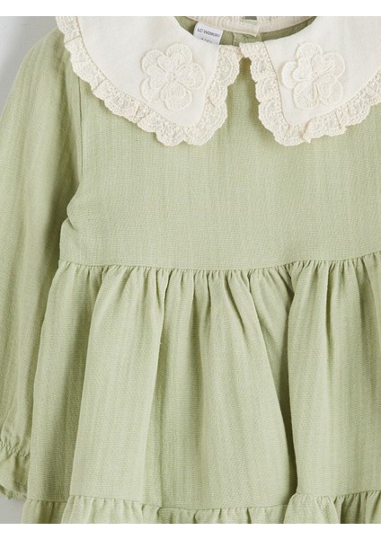 Yeni Sezon Bebe Yaka Müslin Kız Çocuk Elbise modelleri